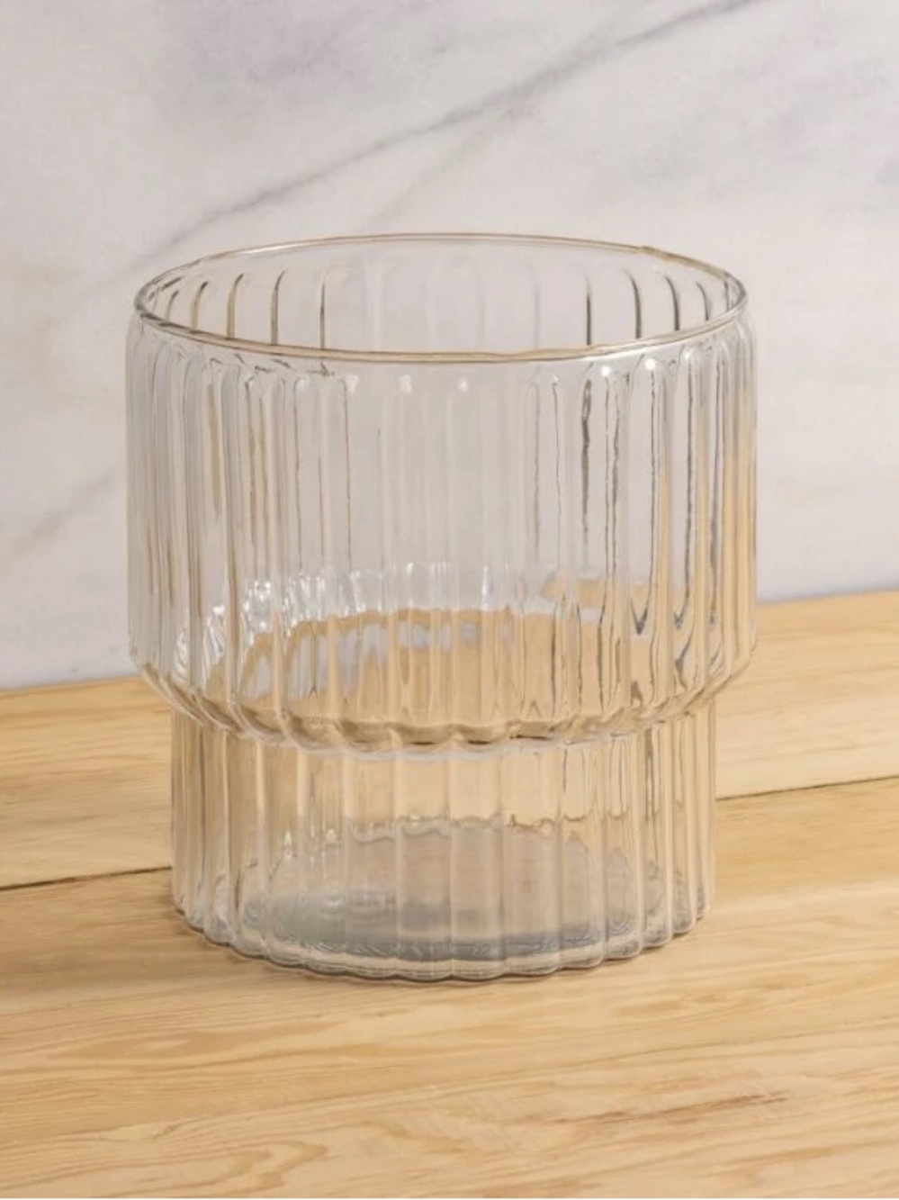 Be Home Shae Ribbed Glass Champagne Bucket Jilly Box Clear Wine Chiller